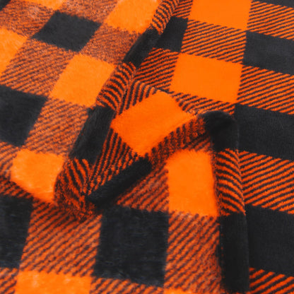 BEDELITE Halloween Blanket for Decor & Gift, Orange and Black Buffalo Plaid Throw Blanket for Couch, Soft & Warm Fleece Throw for Women Men, 50"x60"