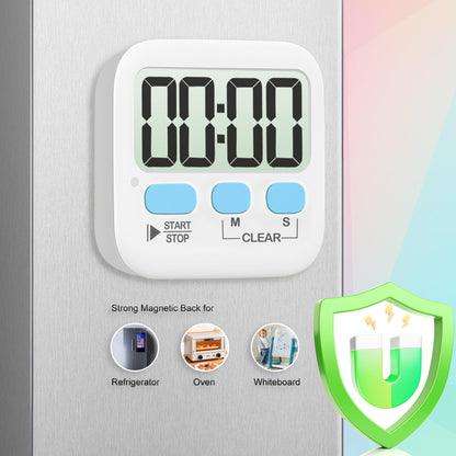 Antonki 2 Pack Digital Timer for Kids, Magnetic Countdown Kitchen Timers for Cooking, Egg, Classroom, Teacher, Exercise, Study, Oven - Battery Included