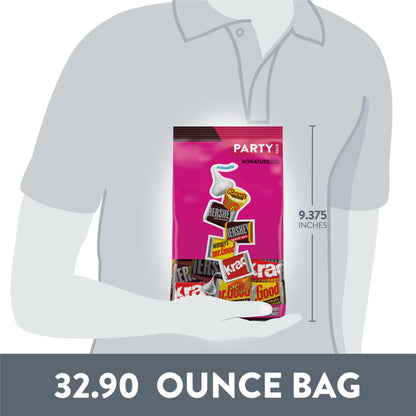 HERSHEY'S and REESE'S Miniatures Assorted Chocolate Candy Party Pack, Halloween Candy, 32.9 oz