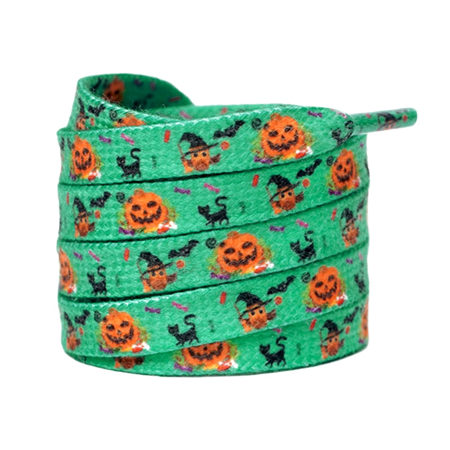 BGXW Thin Flat Leopard Cow Print Shoelaces Camouflage Shoe Laces Shoestring 1 Pair 47 Inch (Halloween pumpkin)