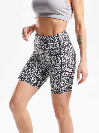 CADMUS High Waist Tummy Control Compression Shorts for Women Fitness Workout Running Shorts with Pockets, 23# Black White, Pack of 1, S