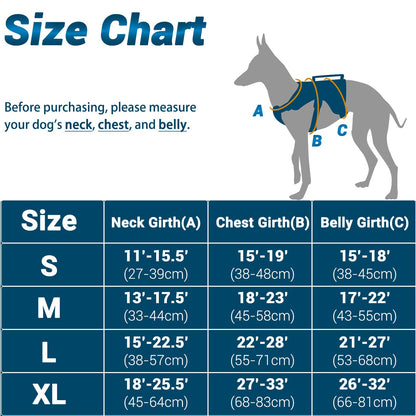 BELPRO Multi-Use Support Dog Harness, Escape Proof No Pull Reflective Adjustable Vest with Durable Handle, Dog Walking Harness for Big/Active Dogs (Blue, L)