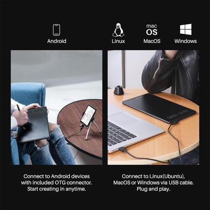 HUION Inspiroy H640P Drawing Tablet, 6x4 inch Digital Art with Battery-Free Stylus, 8192 Pen Pressure, 6 Hot Keys, Graphics Tablet for Drawing, Writing, Design, Teaching, Work with Mac, PC & Mobile