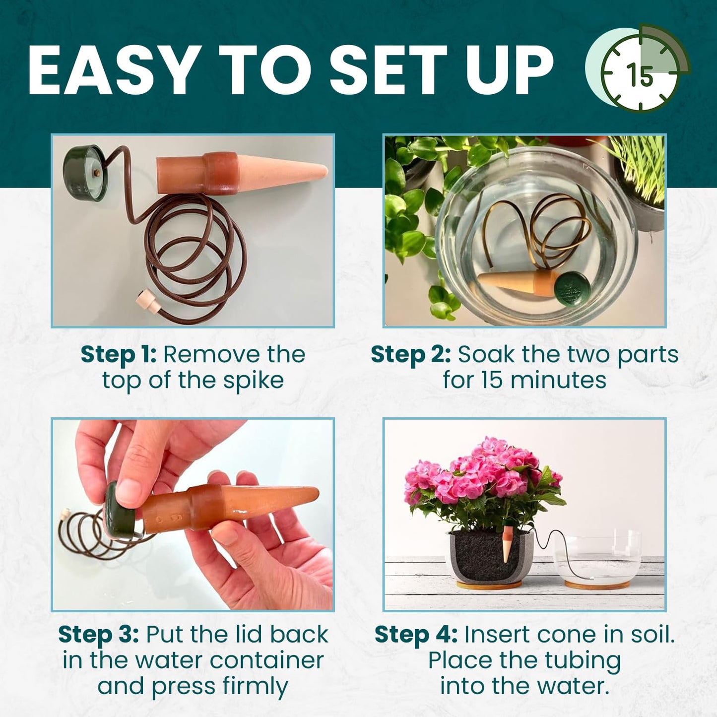 Blumat Classic Plant Watering Stakes - Self-Watering Insert for Indoor and Outdoor Plants - Automatic Slow Release Irrigation System for Potted Plants - Houseplant Care Device (6 Pack)