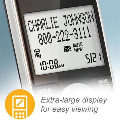 AT&T DECT 6.0 Expandable Cordless Phone with Answering System, Silver/Black with 3 Handsets