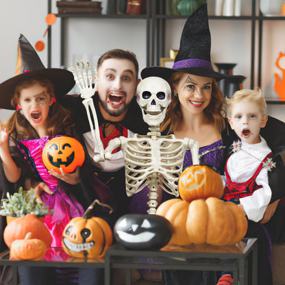 breesky 5.4 ft Halloween Life Size Skeleton, Full Body Realistic Human Bones with Flexible Joints, Skeleton for Halloween Full Size