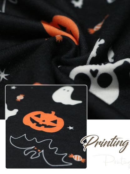 Anbech Women Plus Size Halloween Tops Pumpkin Grapchic Thanksgiving T-Shirt (Full Black, 4XL)