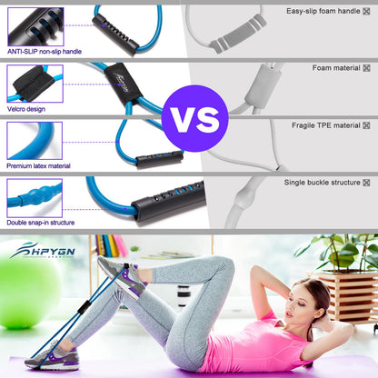 HPYGN Resistance Bands, Figure 8 Exercise Bands for Women Men, 8 Shaped Resistance Bands for Arms, Chest Expander, Yoga Gym Fitness Pulling Rope 8 Word Elastic for Exercise Muscle Training Tubing