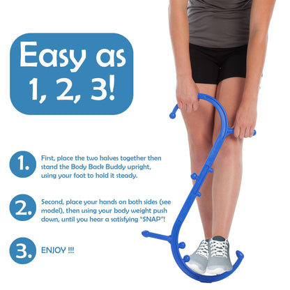 Body Back Buddy Classic USA Made Handheld Full Body Massage Cane Pressure & Trigger Point Massage Tool for Deep Tissue Pain Relief - Dual Massage Hooks for Back, Shoulder, Neck. Manual Back Massager