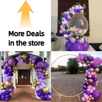Bezente Dark Purple Latex Party Balloons - 100 Pack 12 inch Round Helium Purple Balloons for Wedding Graduation Halloween Birthday Party Backdrop Decorations