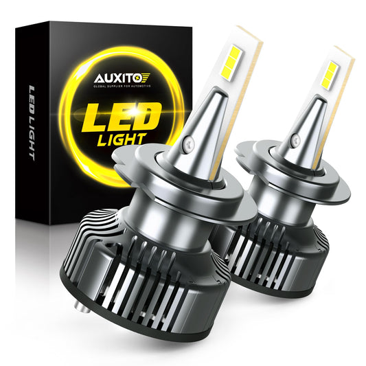 AUXITO H7 LED Light Bulbs 2025, 6000K Cool White CSP LED Chips Fog Lamps Replacement, Plug and Play, Pack of 2