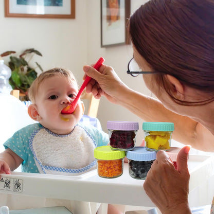 8 Pack Glass Baby Food Storage Containers, 4 oz Baby Food Storage Jars With Lids, Microwave, Dishwasher & Freezer Safe, BPA-Free Baby Food Jars, Suitable for Toddler Foods, Fruit , Purees, Snack