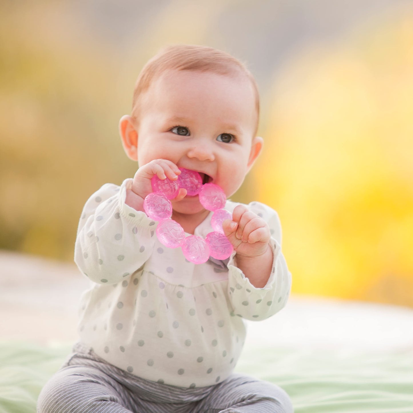 Infantino Water Teethers – Sensory Exploration and Teething Relief, Cooling Relief for Teething Babies, Lime & Pink, 3-Pack