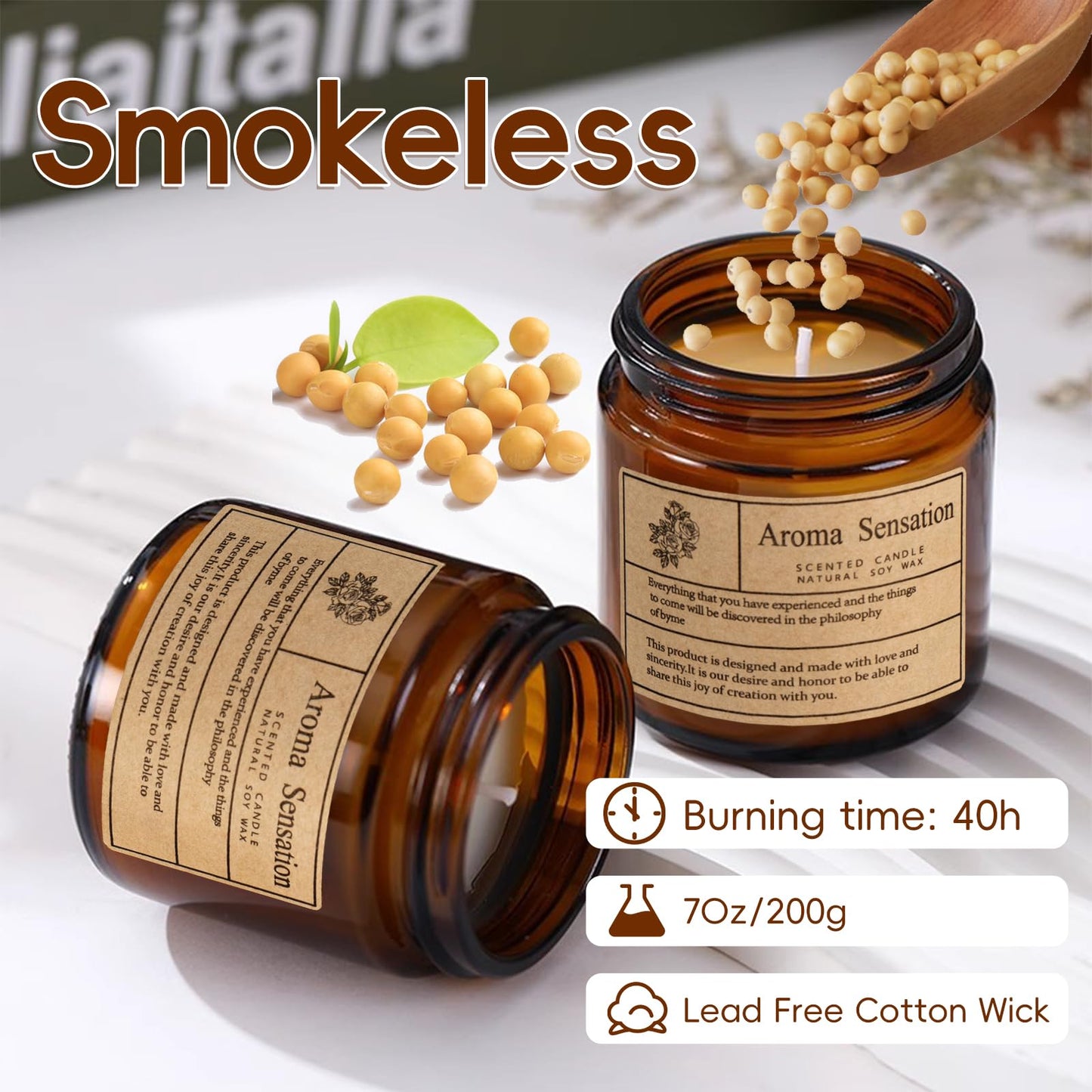 ARCASA Organic Soy Candles - Fall Scented, Misty Forest 7oz