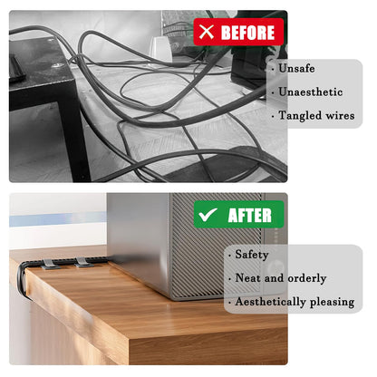 80PCS Hook and Loop Cable Straps, Cable Management Under Desk, Self Adhesive Cable Ties, Reusable Wire Organizers for Cords, Adjustable Cord Organizers for Desk, Home Office Essentials, Black