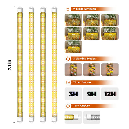 Bamworld Plant Stand with Grow Light Plant Shelf for Mutiple Pots Large Plant Holder for Living Room Patio Boho Home Decor for Gardening Warm Light