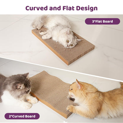 5 in 1 Cat Scratcher Cardboard,XL-Large Cat Scratch Pad,Cat Scratching Boards with Box for Medium to Large Cat Indoor Use Protecting Furniture Wall and Sofa