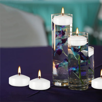 50 Floating Candles, Smoke-Free and odorless, Burning continuously for 5-6 Hours, White, 2-inch Floating Candles, Suitable for Valentine's Day, Weddings, Holidays, Home Decoration……