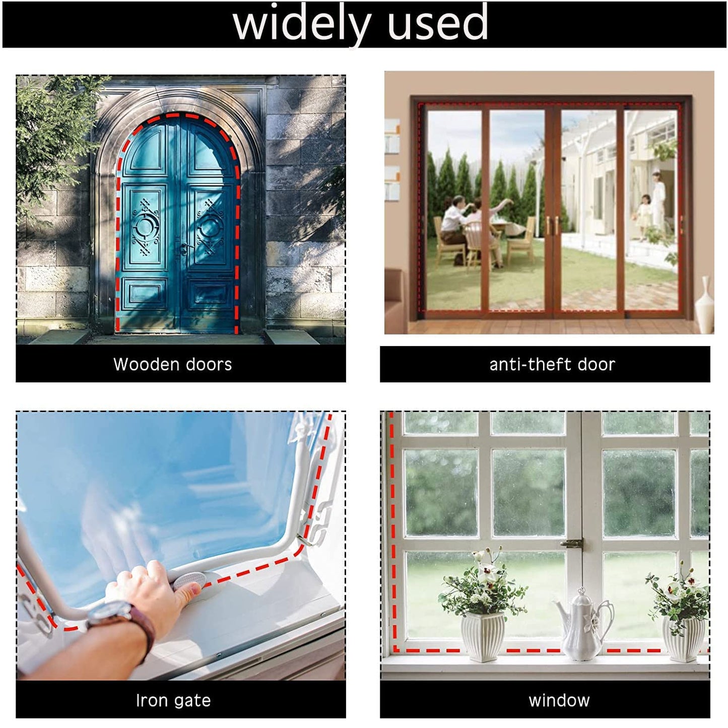 Black Rubber Weather Stripping Door Seal Strip, D Shape Door Rubber Weather Seal Strip, SelfAdhesive Door Weatherstripping Soundproofing Door Sealing Strip for Windows (23 feet, Black)