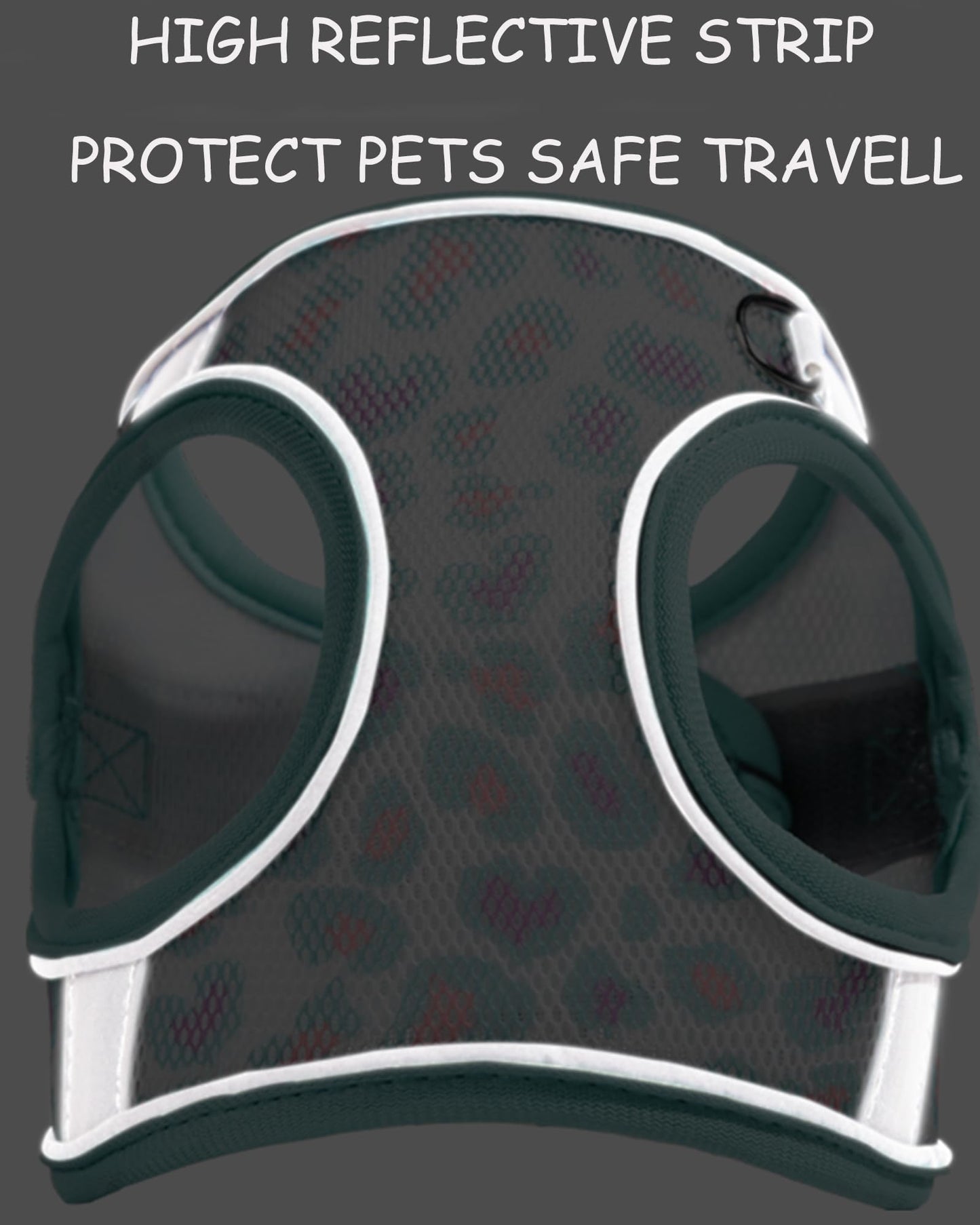 Aecllcea Dog Harness (Purple, S) - Jacquard Fabric, Easy Step-in, No Pull, Reflective Strip, Small Dog Harness and Leash Set