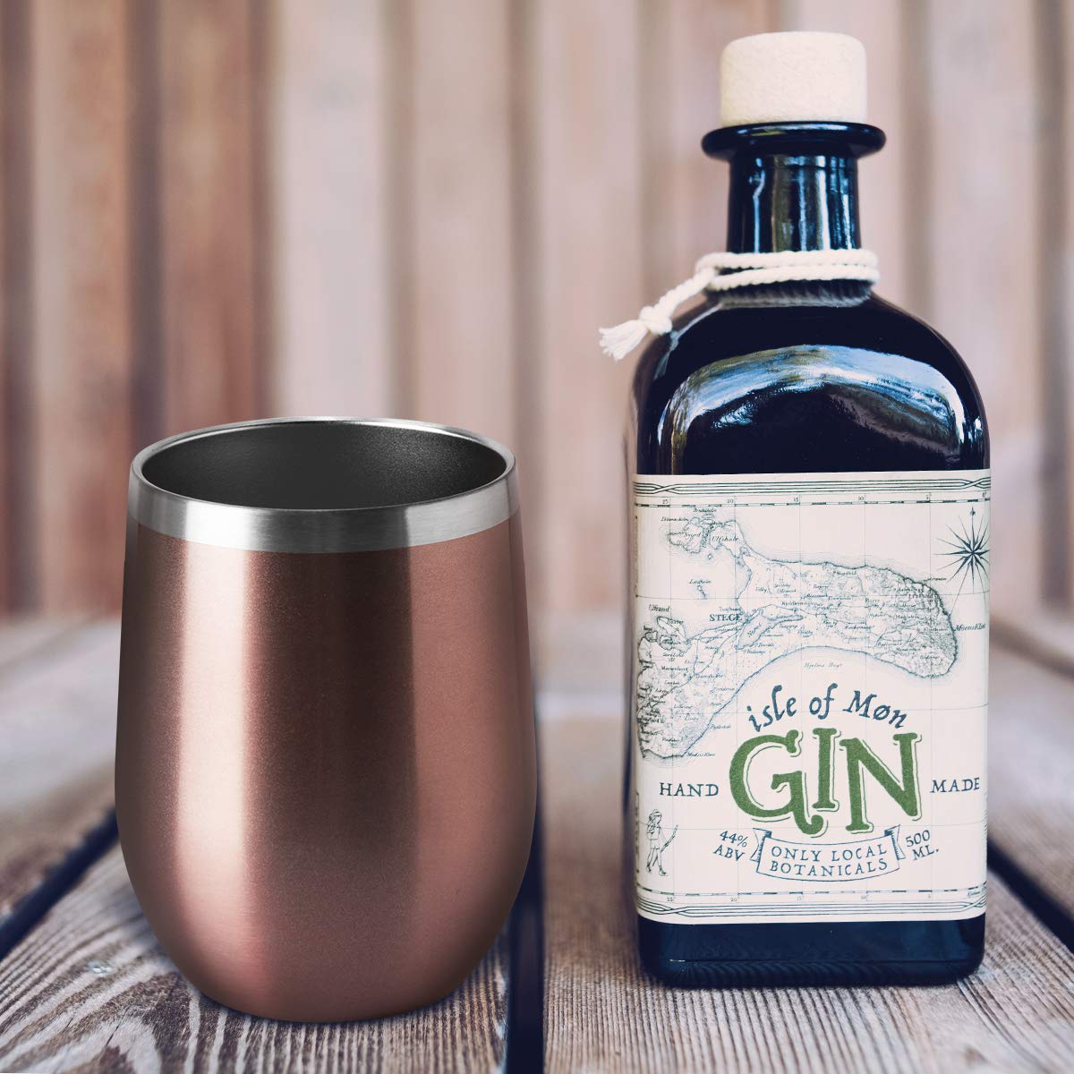 HASLE OUTFITTERS 12oz Wine Tumbler with Lid Stemless Wine Glasses Double Wall Vacuum Travel Mugs stainless steel Coffee Cup for Cold & Hot Drinks Wine Coffee Cocktails Beer 6 Pack Rose Gold