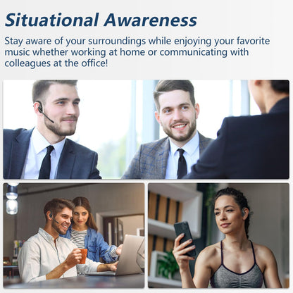 BANIGIPA Open Ear Headphones, Air Conduction Bluetooth Headset, Wireless Earphones Stereo w/Noise-Canceling Boom Microphone, 10 Hrs Playtime, Light and Comfortable for Cell Phone Sport Office Driving