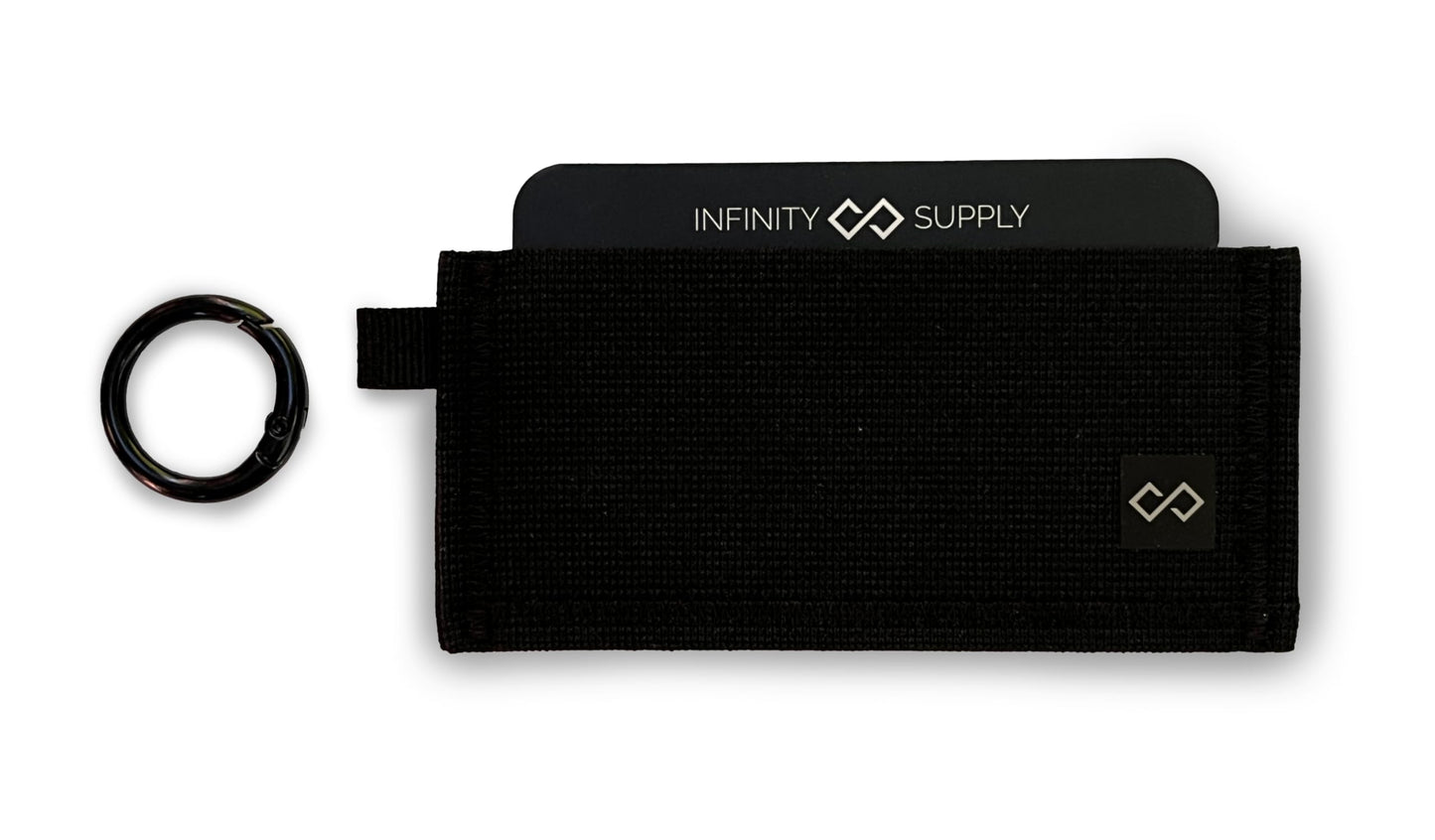 Infinity Wallet - Minimalist Wallet for Men and Women (Black with Black Silicone)