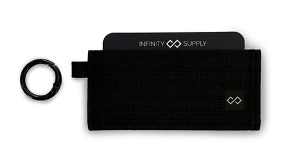 Infinity Wallet - Minimalist Wallet for Men and Women (Black with Black Silicone)