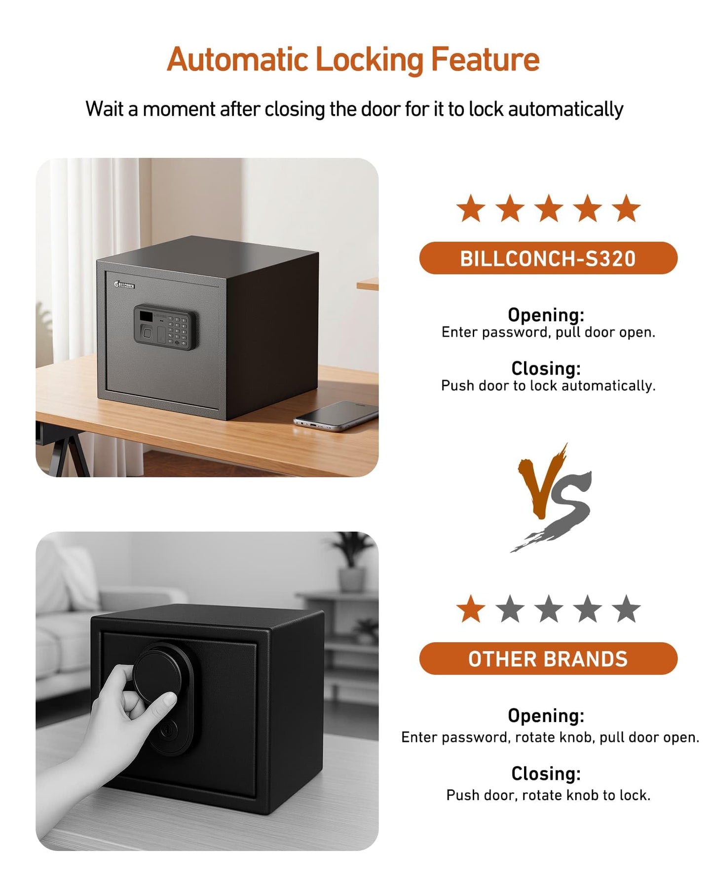 Billconch Smart Gun Safe for Multiple Pistols - Biometric Automatic Lock Safe Box with LCD Display/Voice Guide/Foldable Gun Racks, Quick Access Unlock with Fingerprint/Keypad/Key/App