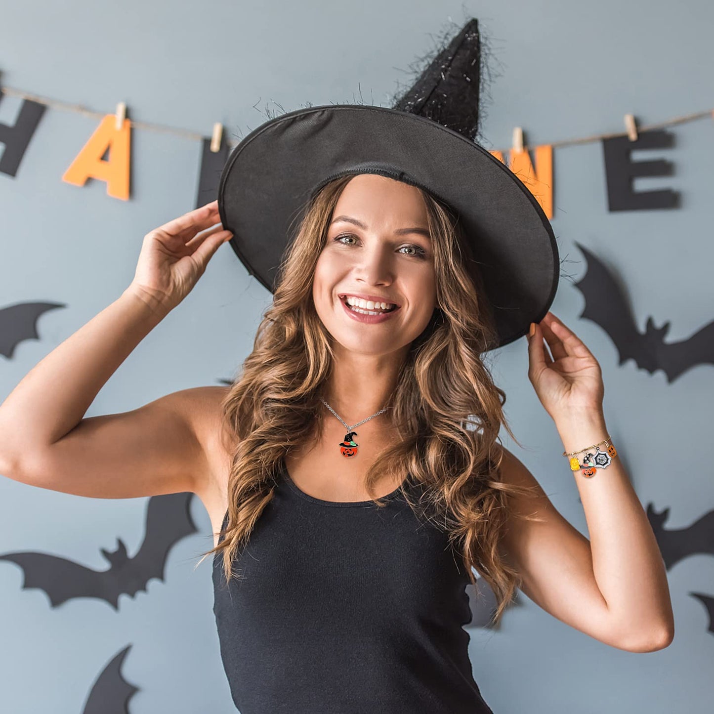 AIEX 36pcs Halloween Charms, Enamel Pendant Halloween Pumpkin Ghost Bat Charms for Earrings Necklace Bracelet Jewelry Making DIY Craft Decorations