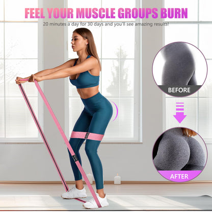 Hurdilen Resistance Bands for Working Out Set, 3 Pcs Pull Up Bands and 3 Pcs Assistance Bands with Door Anchor for Legs, Glutes, Hip, Fabric Loop Bands Workout Bands Resistance for Gym, Home, Office