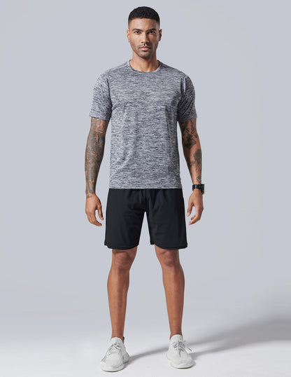 5 Pack Men’s Active Quick Dry Crew Neck T Shirts | Athletic Running Gym Workout Short Sleeve Tee Tops Bulk (Set 1, X-Large)