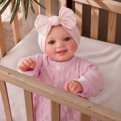 BABESIDE Reborn Baby Dolls Sunny - 17Inch Cute Soft Vinyl Realistic Baby Doll Poseable Smiling Real Life Baby Dolls with Complete Accessories for 3+ Years Old Gifts