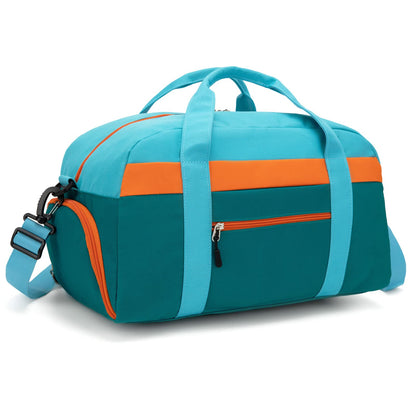 HawLander Kids Duffle Bag for Boys or Girls, Fit School Practice, or Overnight Travel (Blue Green)