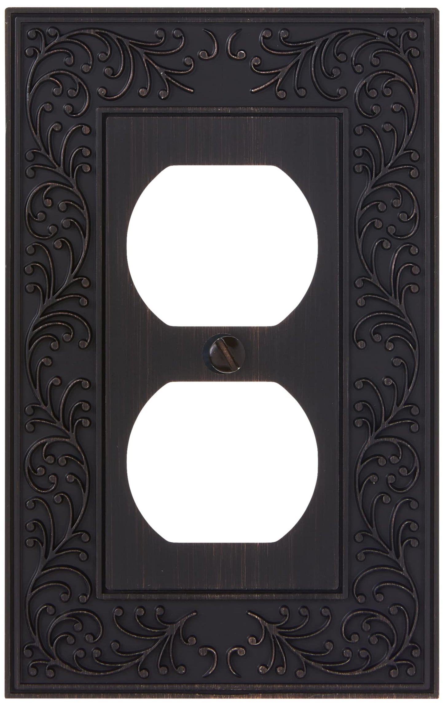 Amerelle 43DVB English Garden Wallplate, 1 Duplex, Cast Metal, Aged Bronze, 1-Pack