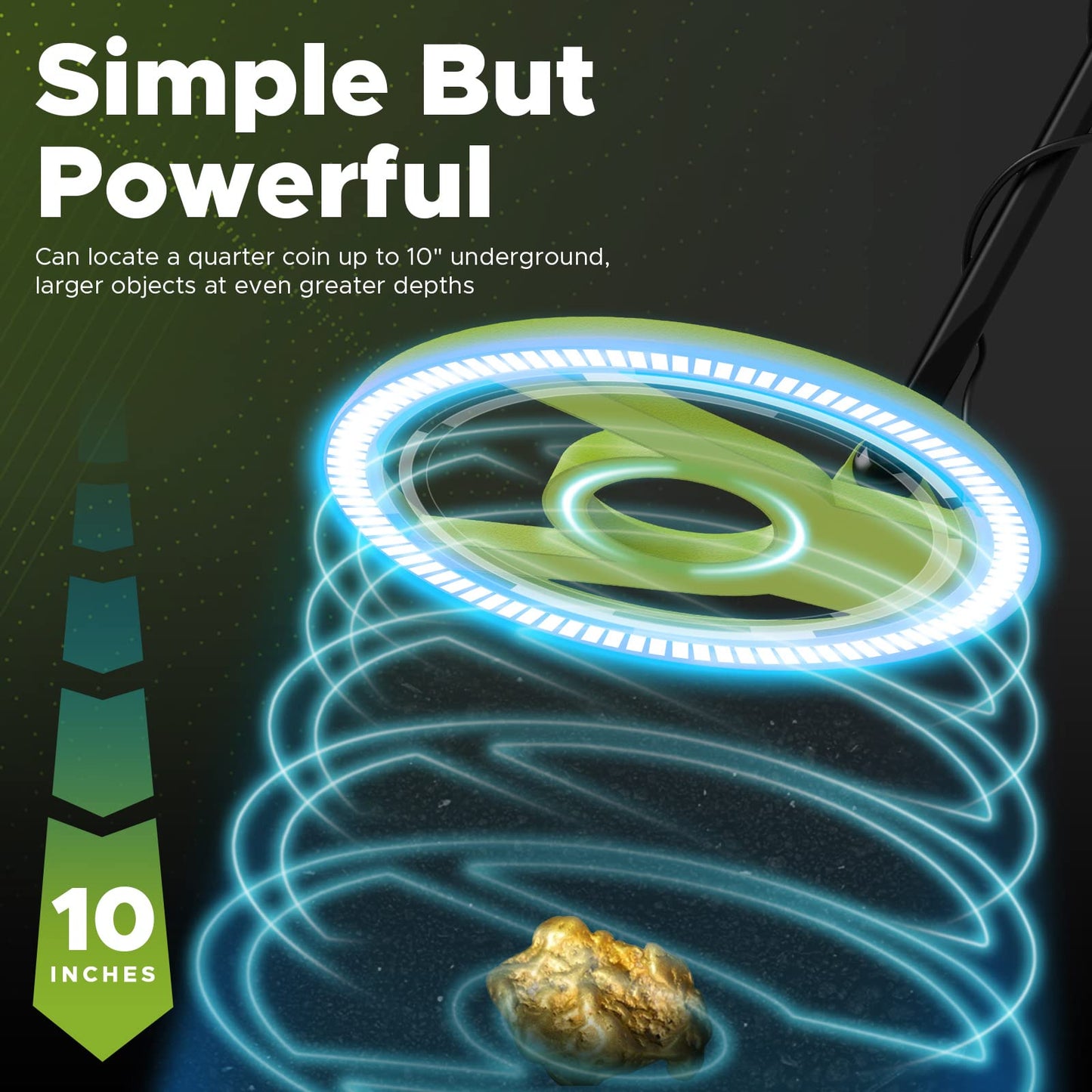 Hazlewolke Metal Detector for Adults, Rechargeable Battery for 20H Typical Use, 5 Professional Mode with Higher Accuracy 10” Waterproof Coil for Gold Detecting