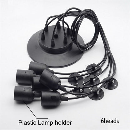 ZHMA Classic Spider pendent Lamps, Ajustable DIY Ceiling Spider Light E27, Rustic Chandelier, Industrial Hanging Light Dining Hall Bedroom Hotel Decoration, 6 Arms(Each with 1.7m Wire)