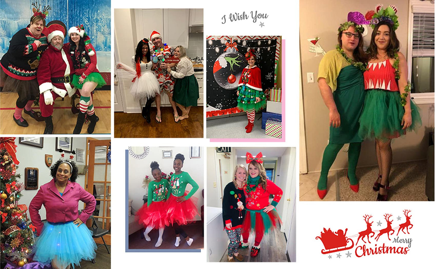 Black Tutu Skirt for Women 50s Vintage Ballet Bubble Dance Skirts for Halloween Cosplay Party Black M