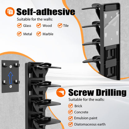 Hat Organizer for Baseball Caps Hold Up to 40 Hats, 2 Pack Hat Rack for Wall, Strong Adhesive Hat Storage Display Holder for Closet Door and Wall (Black)