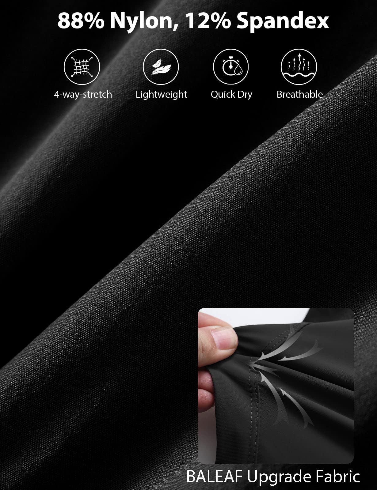 baleaf Women's 3" Workout Shorts High Waisted Athletic Running Shorts with Liner Sports Lightweight Quick Dry Black XL