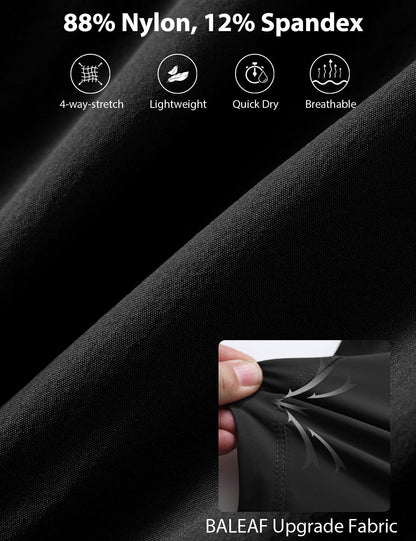 baleaf Women's 3" Workout Shorts High Waisted Athletic Running Shorts with Liner Sports Lightweight Quick Dry Black XL