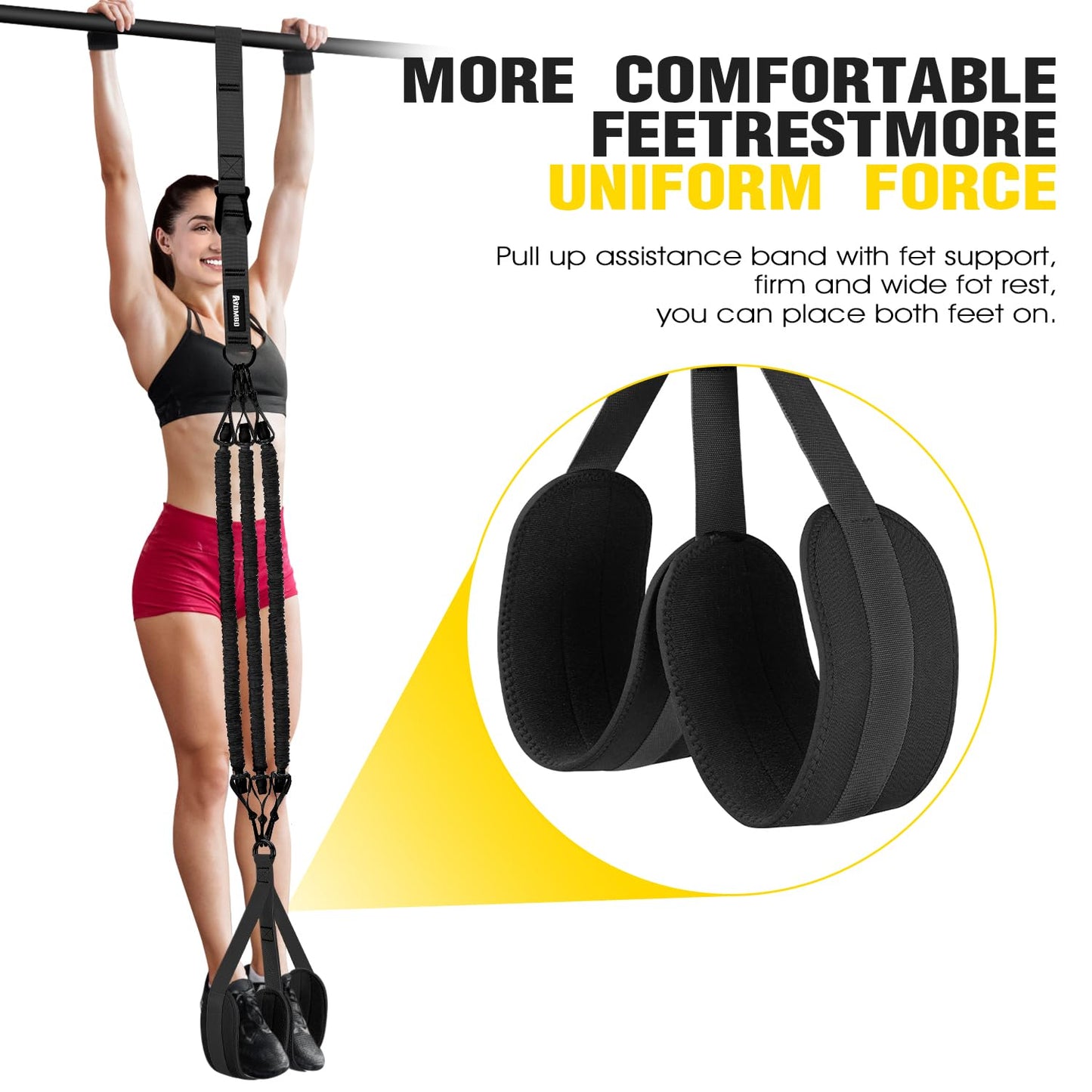 Ayombo Pull Up Assistance Bands, Resistance Bands for Pull Up Bar Workout, Adjustable Heavy Duty Pull Up Assist Equipment with 4 Assistance Bands, Home Gym Strength Training, Fitness Best Partner