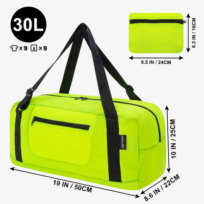 HOLYLUCK Foldable Travel Duffel Bag For Women & Men Luggage Great for Gym - Fluorescent yellow
