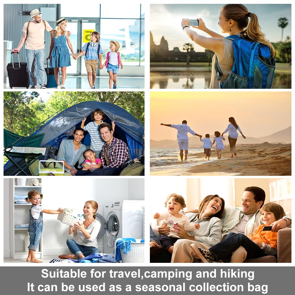 ALMING Compression Bags - Travel Essentials 12 Pack Space Saver No Vacuum or Pump Needed Storage Accessorie and Home Packing Organizers (transparent)