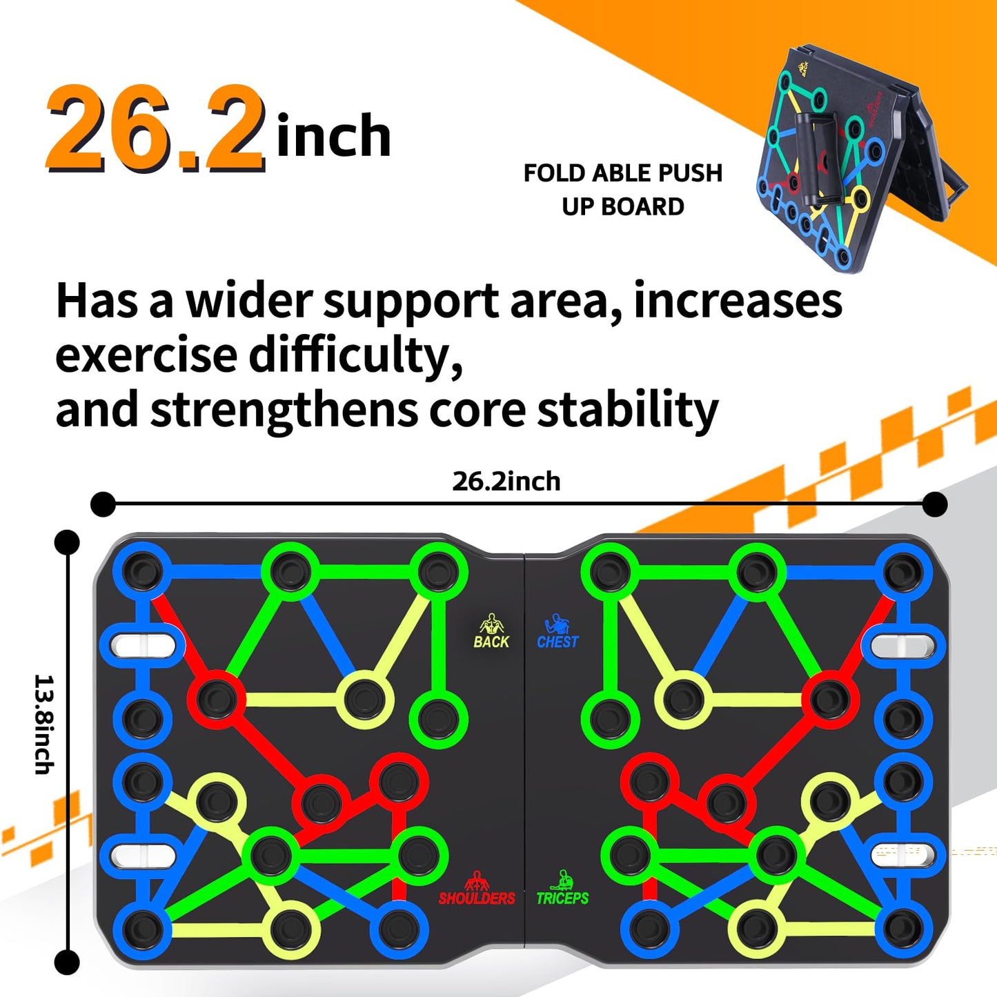 AERLANG Solid Push Up Board, Portable 30 in 2 Workout Set for Push Up, Multi-functional Pushup Handles for Strength Training, Fat Burning Push Up Bar for Home Gym, Perfect Chest Workout Equipment for Men & Women