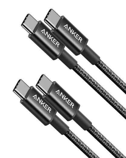 Anker USB C to USB C Cable, Type-C 60W Fast Charging Cable (3FT, 2Pack) for iPhone 16 Series, iPad mini 6 and More (Black)
