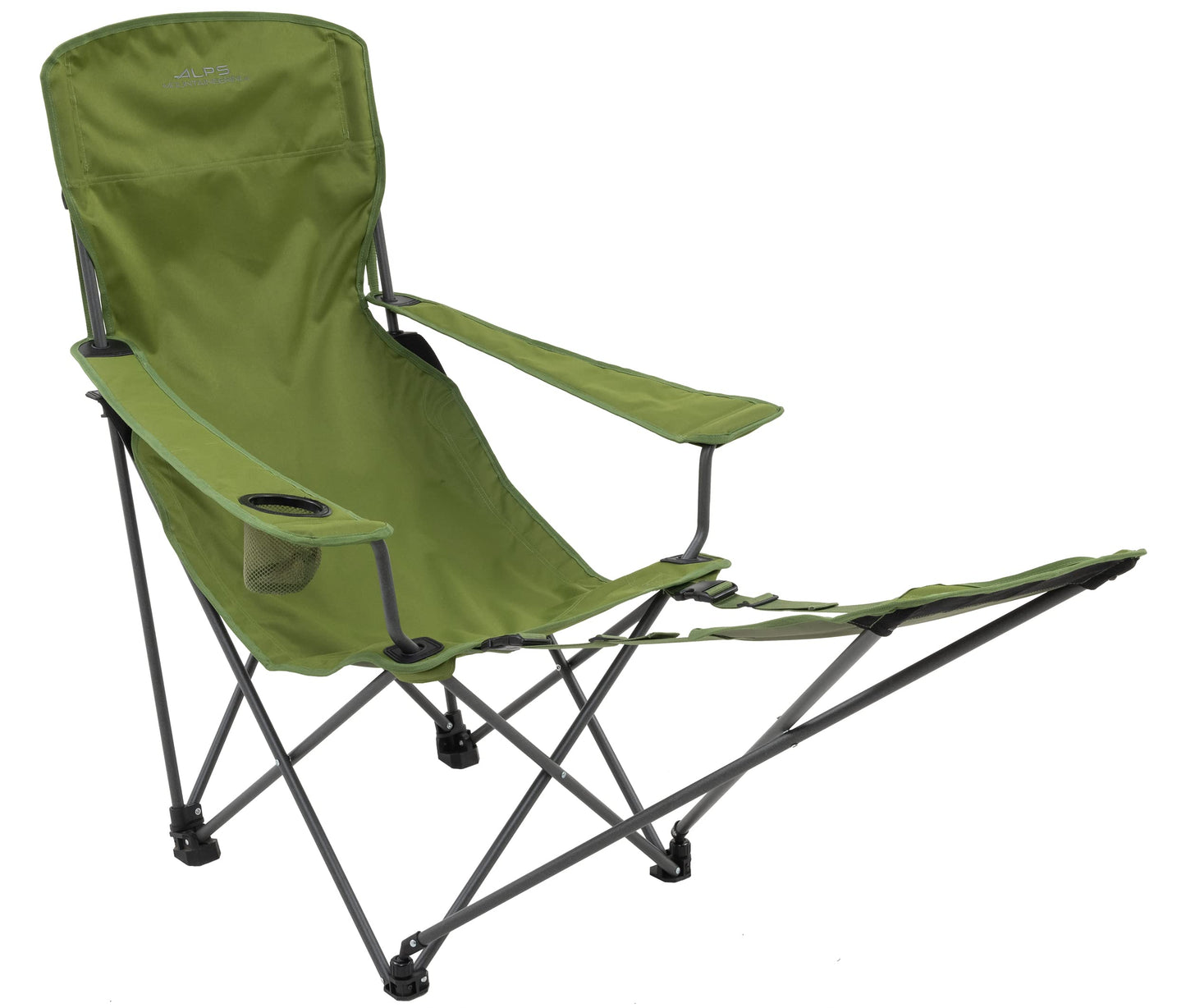 ALPS Mountaineering Escape Lounge Camping Chairs for Adults with Footrest and Adjustable Armrests, Sturdy Steel Frame, Compact Foldable Design, and Carry Bag, Cactus