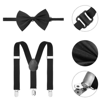 WILLBOND 8 Pcs Old Man Costume Old Man Wig Cane Glasses Faux Eyebrows Mustache Suspenders Bow Tie for Grandpa Halloween Cosplay(Dark Gray)