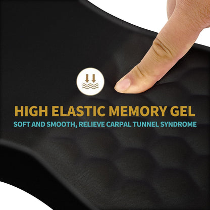 Hokafenle Ergonomic Mouse Pad Wrist Support with Massage Design, Wrist Rest Pain Relief Mousepad with Memory Foam&Non-Slip PU Base, Mouse Pads for Wireless Mouse & Desk (12x8 inch,Black)