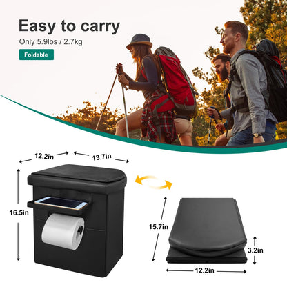 Ann Katy Upgrade XL Portable Toilet for Adults, Extra Large Portable Floding Toilet, Camping Travel Toilets with Lid for Kids, Compact Potty for Car,Hiking,Beach and Camping